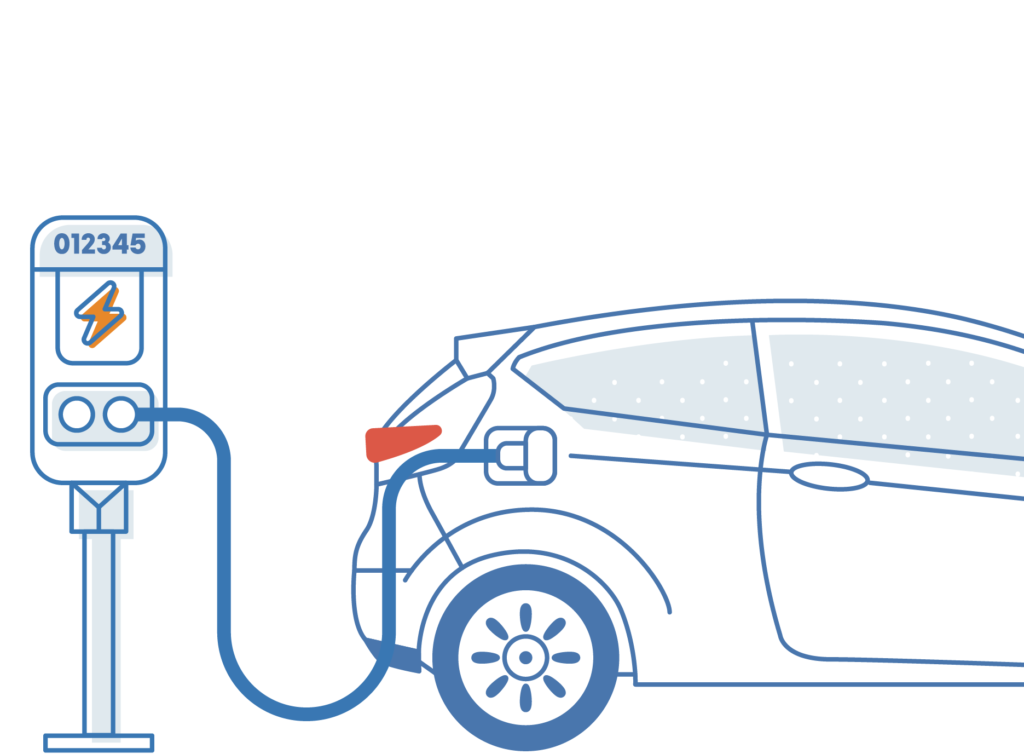 Illustration of Electric Vehicle Charging Point